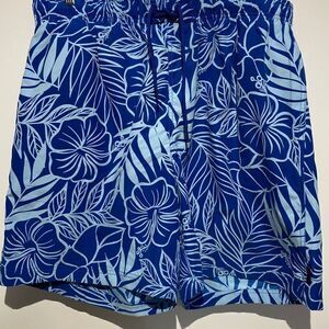 Nautica Mens Board Summer Shorts Palm Print Mid Length Blue XL